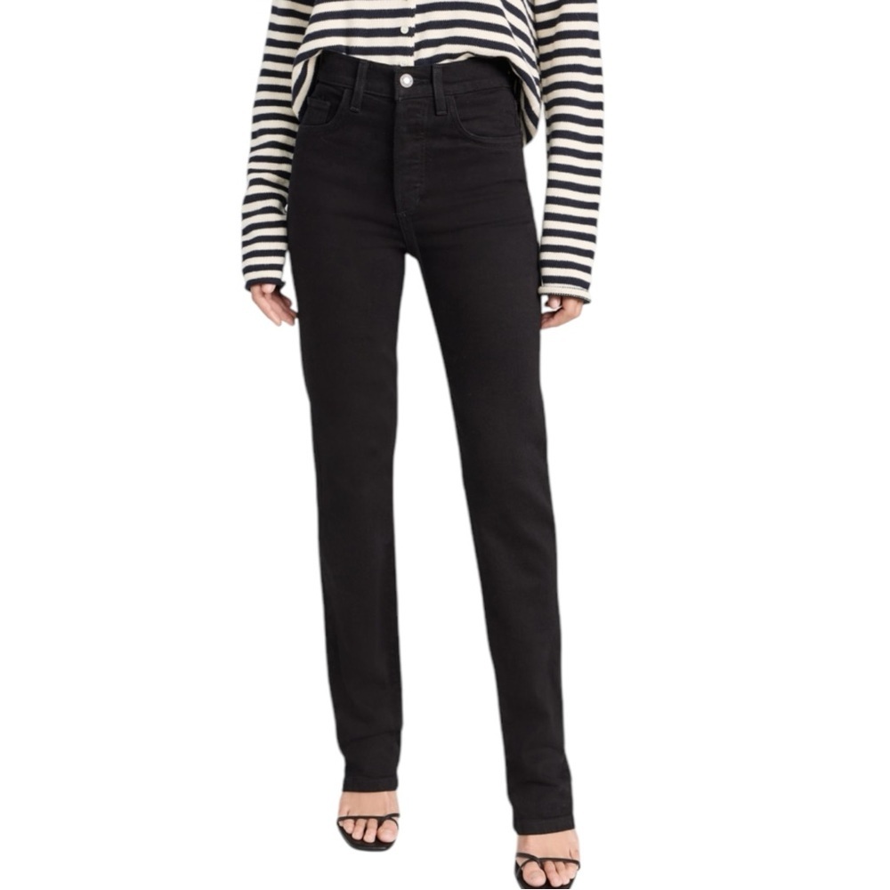 Favorite Daughter The Vivi High Rise Straight Leg Jeans Kingsley Black 31
